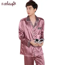 Fdfklak шелковые атласные пижамы для мужчин весна осень пижамы пижамный комплект размера плюс мужские пижамы Новая мужская пижама для отдыха