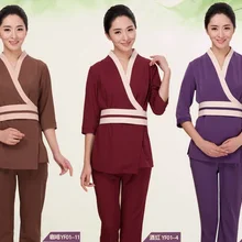 10 компл./лот) спа рабочая одежда салон красоты Новые Комбинезоны из двух частей спа-Униформа Горячие весенние костюмы для курортов форма для работников отеля