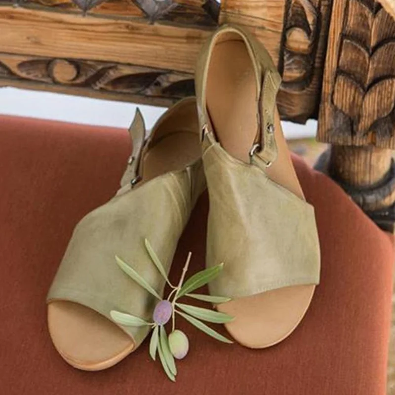 

NAUSK Women Sandals Soft Leather Flat Sandals Summer Shoes Woman Plus Size Peep Toe Beach Sandals Chaussures Women Casual Shoes