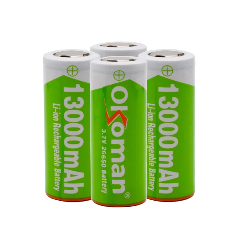 Okoman 26650 батарея 13000mAh литий ионная аккумуляторная для светодиодного фонарика
