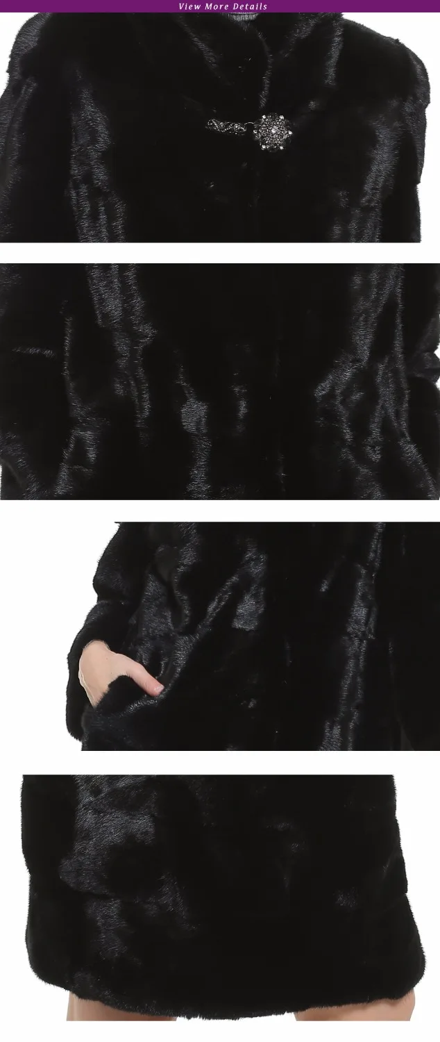 Норковая шуба женская черная шуба из натурального меха женская 100 см горячее Настоящее меховое пальто; парка для зимы теплая натуральная