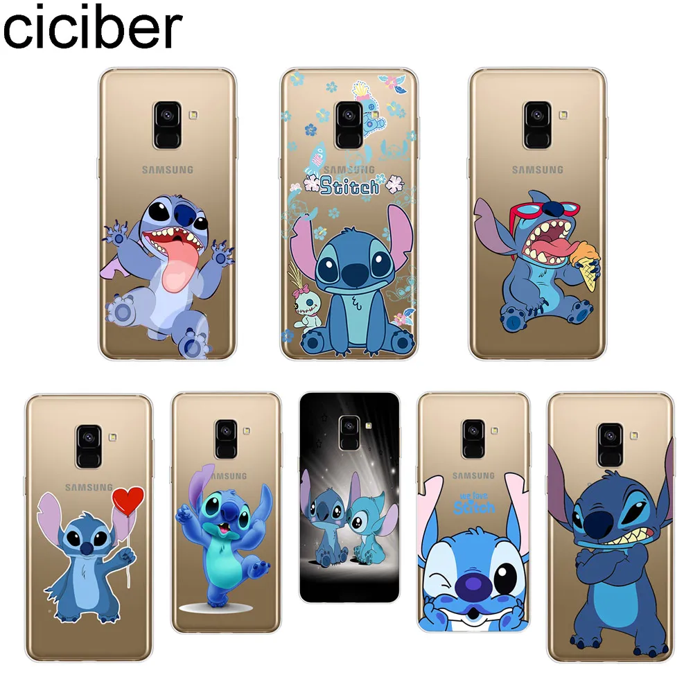 

ciciber Cartoon Stitch For Samsung Galaxy A5 2016 A7 2017 A6S A8 Plus 2018 A8 Star A9 2018 Soft Silicone TPU Clear Phone Cases