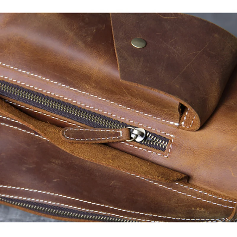 US $64.28 Aetoo Personality Mad Horse Leather Man Single Shoulder Bag Leather Oblique Cross Bag Handmade Head Layer Cowhide Bag