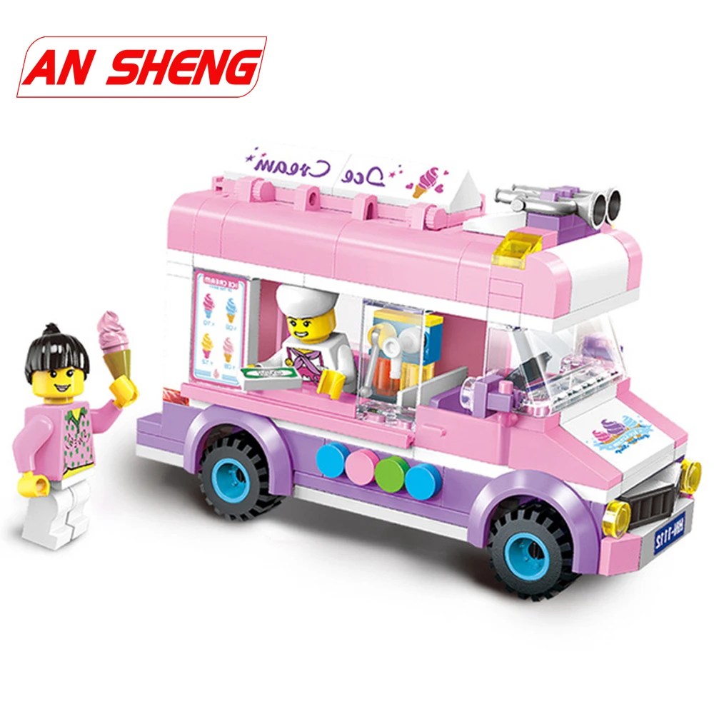 

Ice Cream Truck Kids Toy Technic Building Blocks Children Figures Educational Bricks Gift for Boys Girls Compatible Legoes