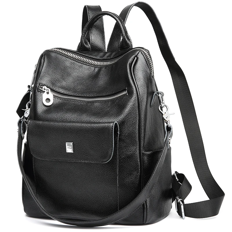 

Women's backpack leather tide Korean version of the wild large capacity casual leather backpack soft leather Lady backpack