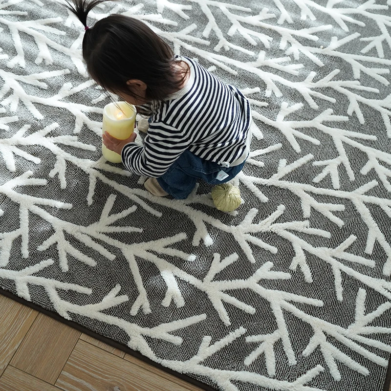 Скандинавский стиль 3D машина тканые ветки шаблон коврик для гостиной, Новогоднее украшение дома прикроватный коврик, мат «татами»