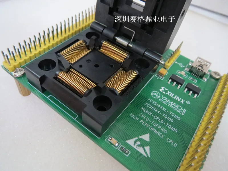 Clamshell XC95144XL-TQFP100 LQFP100-DIP100 YAMAICHI spacing 0.5mm IC Burning seat Adapter testing seat Test Socket test bench cable toner and probe