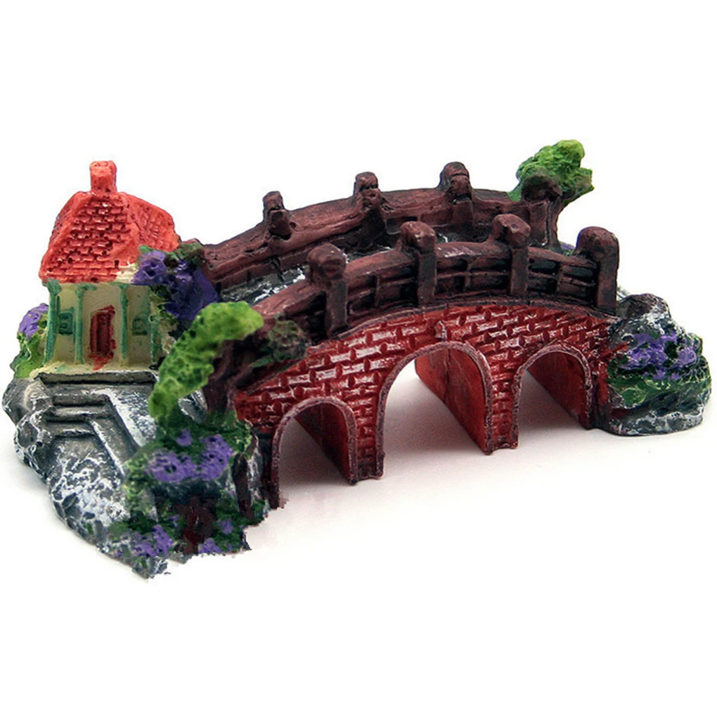Resin Castle Aquariums Decoration Simulation Turtle Climbing Three Eye Bridge | Дом и сад