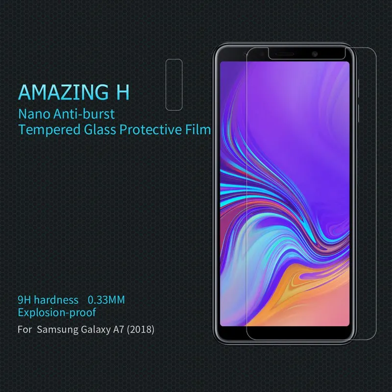 for Samsung Galaxy A7 2018 glass screen protector 6.0&quot Tempered protective film on protection | Мобильные телефоны и