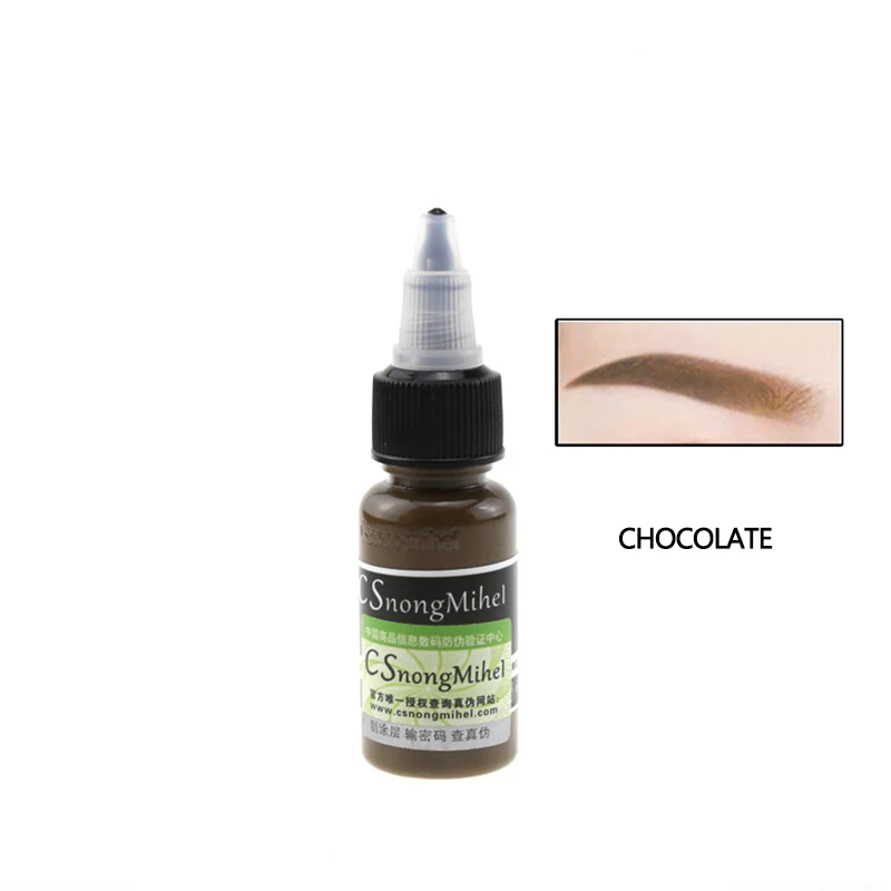 15ml/Bottle CS Micro Pigment Cosmetic Color Permanent Makeup Tattoo Ink - Цвет: chocolate