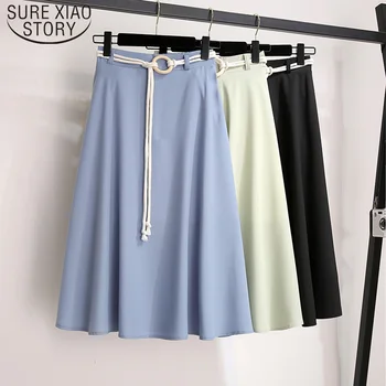 

High Waist Skirts Women 2019 Summer Women Clothing Vintage Beach Holiday Skirts Elegant Solid Slim Skirt 4985 50
