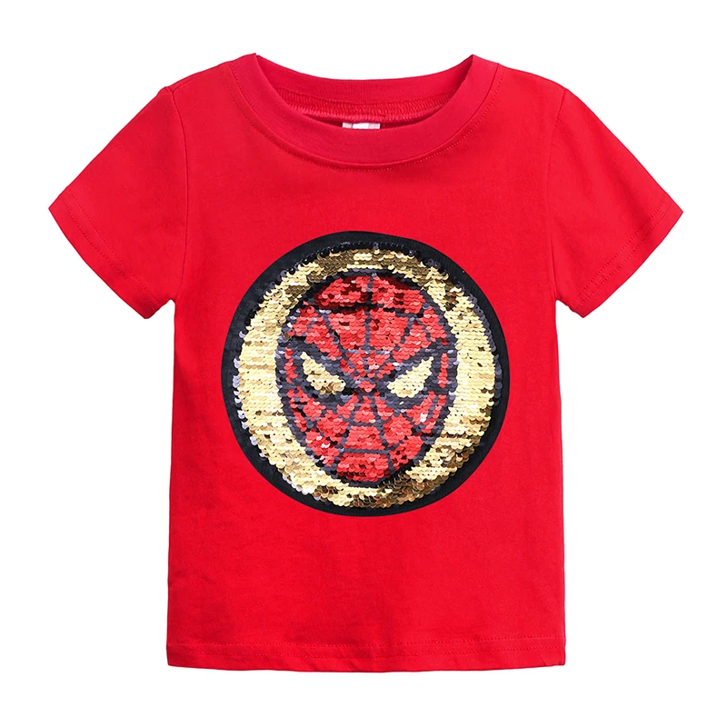 Summer Baby Girls Boys T Shirt Magic Reversible Sequin Novelty Clothing Kid Short Sleeve Cartoon Casual unisex Tshirt Tee DBT109