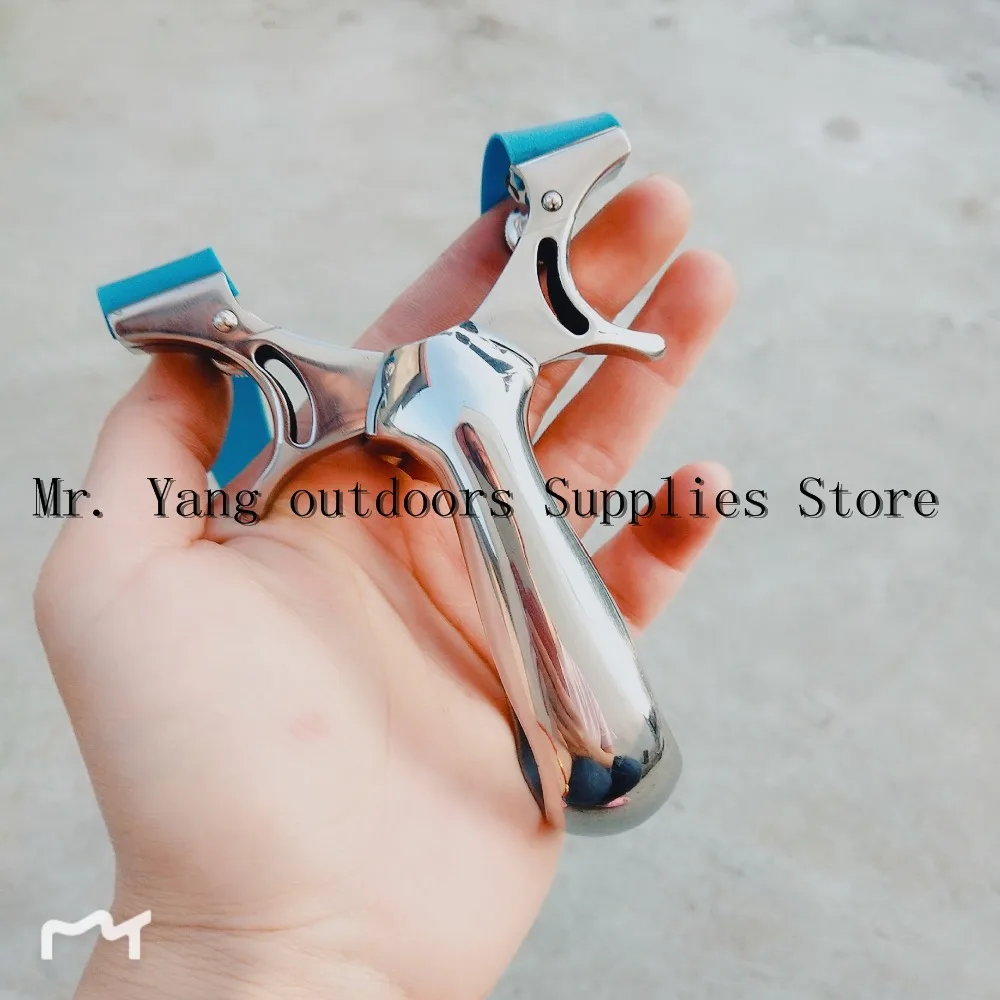 

Slingshot Powerful Catapult for Hunting Stainless steel with flat Rubber Band Outdoor Shooting Game Sports sling shot