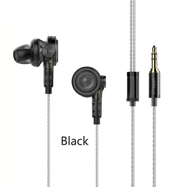 Наушники UiiSii BA-T9 In-Ear HI-RES 2BA+ 1DD 6-Drive Hybrid technology стереонаушники Hi-Fi для телефонов iOS и Android xiaomi - Цвет: Черный