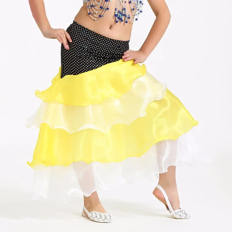 Новинка 2017 года комплект девушка танец живота юбки тюль 7 Цвета один размер 1 шт. Детские костюмы танец живота Danca сделать Ventre Gypsy костюм