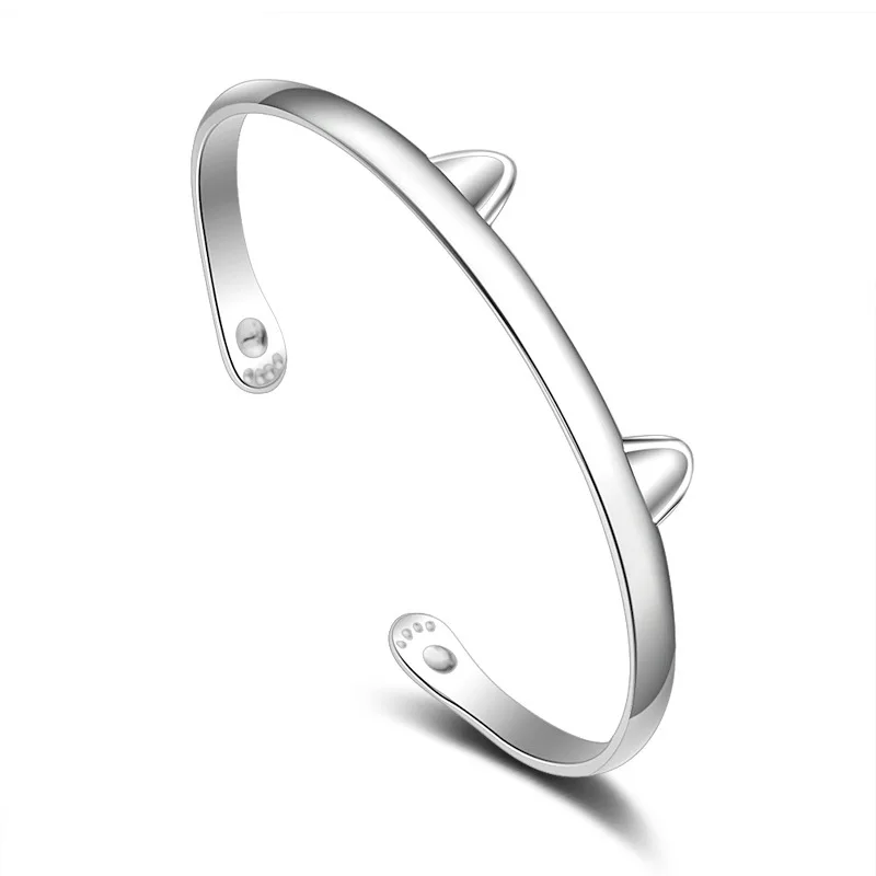 Rinhoo простой, гладкая бусина, Открытый браслет, античная серебряная цепочка Песочная бусина, браслет для женщин, на каждый день, элегантный браслет и браслеты, ювелирные изделия