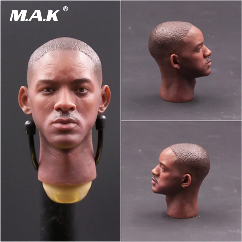 

1/6 Scale Man Head Scuplt American Star Will Smith Head Carving Deadshot Agent J Nicky for 12'' Male Action Figure Accessory