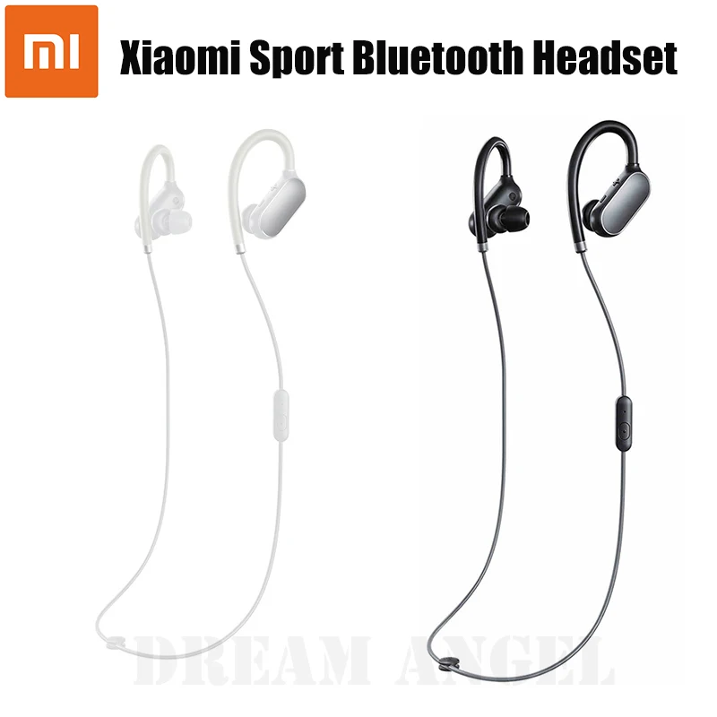 100% Original Xiaomi Mi Sports Bluetooth Headset, Xiaomi Wireless Bluetooth 4.1 Music Sport Earbuds Black and White Earphones