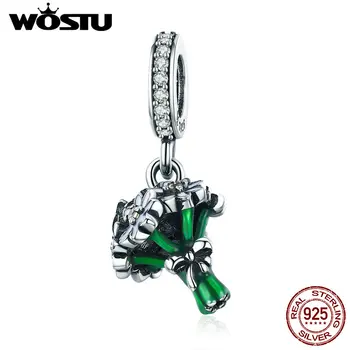

WOSTU Jewelry Making 925 Sterling Silver Daisy Flower Clear CZ Pendant fit Bracelet & Bangle Women Fashion Jewelry CQC774
