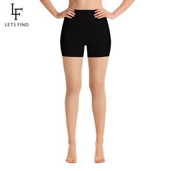 LETSFIND New Women High Waist Plus Size Short Leggings Solid Black Elastic Soft Comfortable Short Pants 1