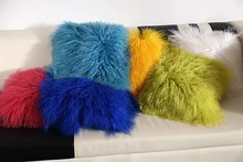 ESSIE MAISON 6 couleurs coussin de fourrure de Mongolie 100% laine plage Woolfell coussin taie fourrure couverture haut de gamme oreiller