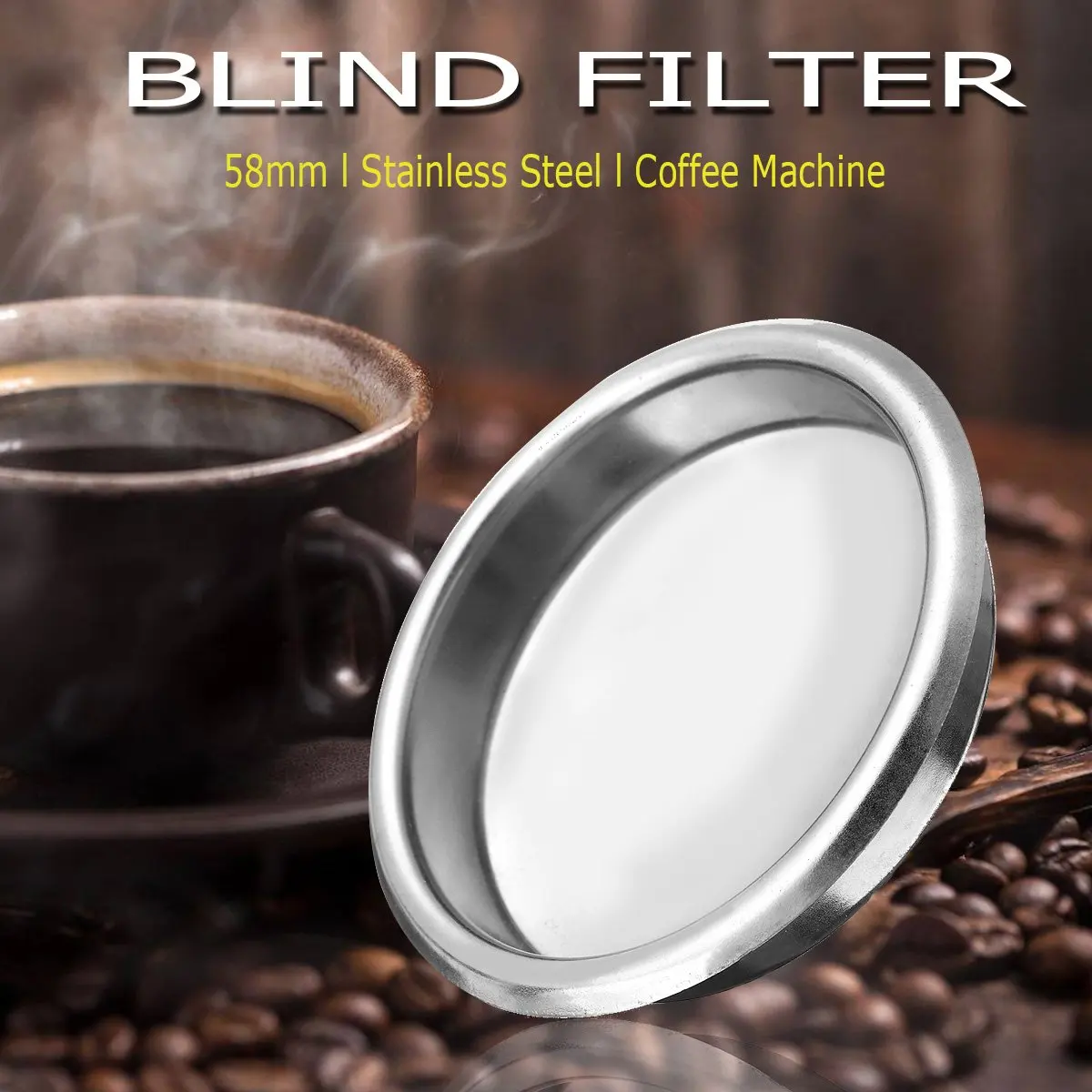 58 мм фильтр для кофемашины/нержавеющая сталь для промывки спины, аксессуары для кофемашины