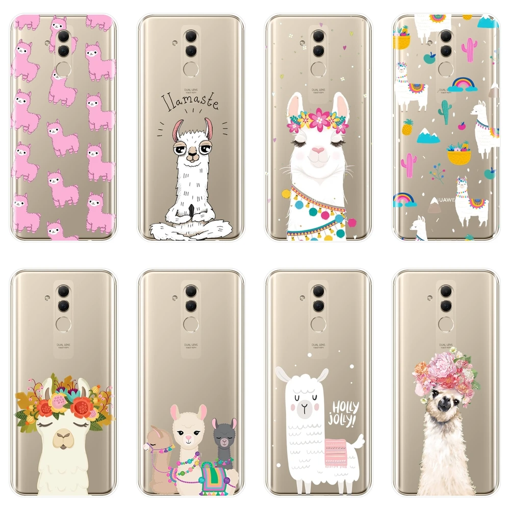 

TPU Case For Huawei Mate 20 10 9 Lite Soft Silicone Kawaii Cute Alpaca Animal Back Cover For Huawei Mate 7 8 9 10 Pro Phone Case