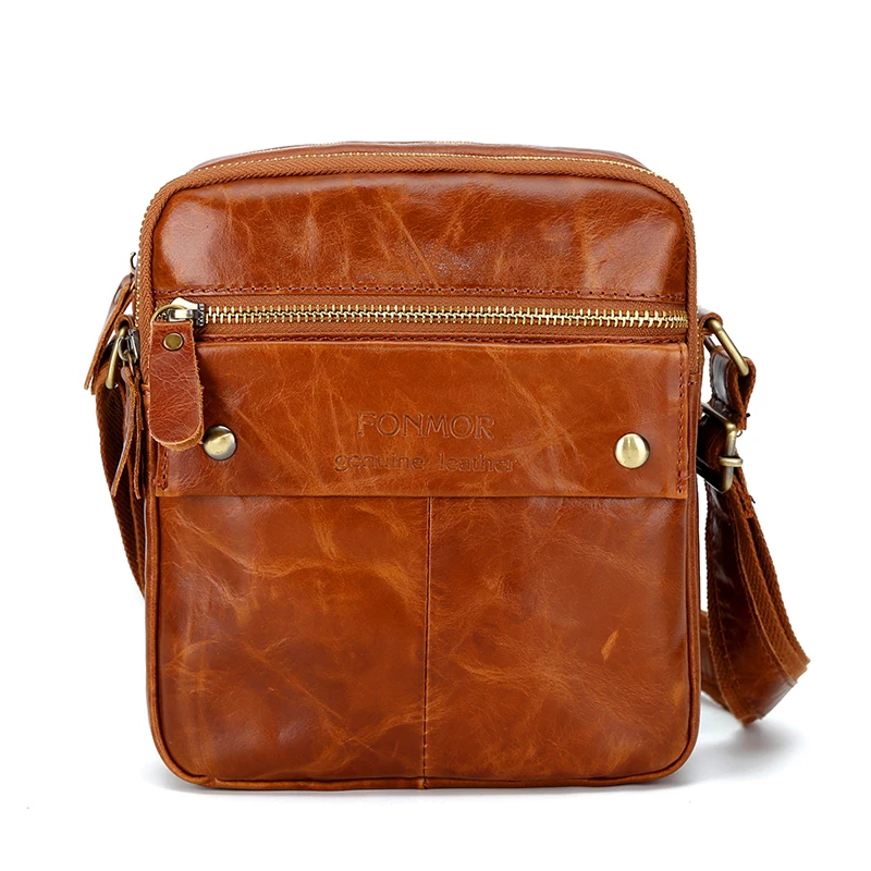 Buy 2018 Genuine Leather Messenger Bags Men Travel