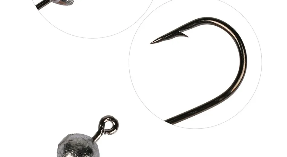 Goture 20 шт.-50 шт. свинцовые рыболовные крючки 1 г-20 г Крючки для мягкой рыбалки приманки джиг голова рыболовные крючки с жесткой коробкой