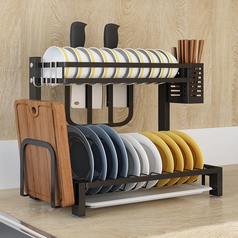  Dish Drying Rack Kitchen Supplies Storage Shelf Countertop Space Saver Display Stand Tableware Drai - 4000009913030