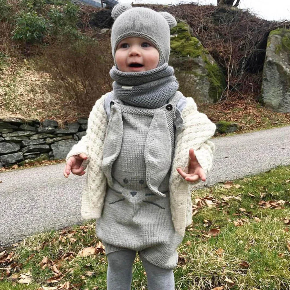 

New Baby Clothes Warm Newborn Boy Girl Clothing Rabbit Ears Sweater Rompers Jumpsuit Cotton Clothes Cute Baby Winter clothes