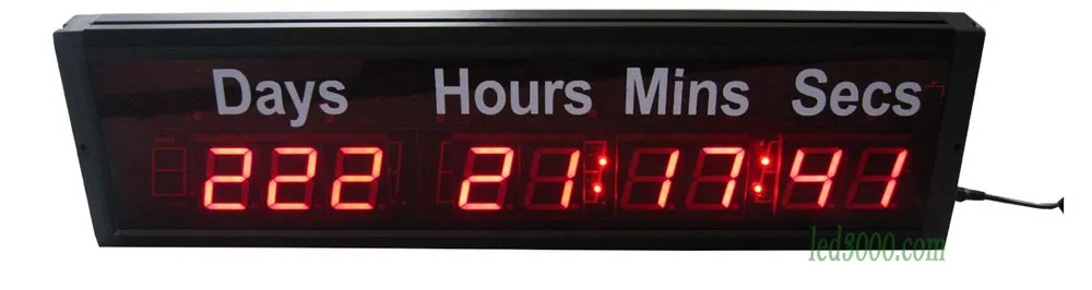 1,8 дюймов красный цвет 9 цифр дней, часов, минут и секунд светодиодный таймер обратного отсчета с белой наклейкой пульт дистанционного управления настенное крепление