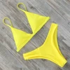Mini Bikini Set Micro Swimsuit Women Push Up Bikini 2022 Sexy Swimwear Halter Bandage Bathing Suit Solid Mayo Brazilian Biquini ► Photo 2/6