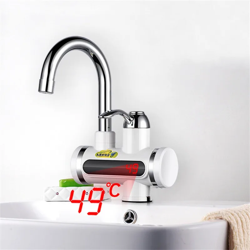 220 В 3000 Вт мгновенный безрезервуарный водонагреватель кран мгновенный кран кухонный быстрый Электрический кран с ЖК-дисплеем AU Plug водонагреватель
