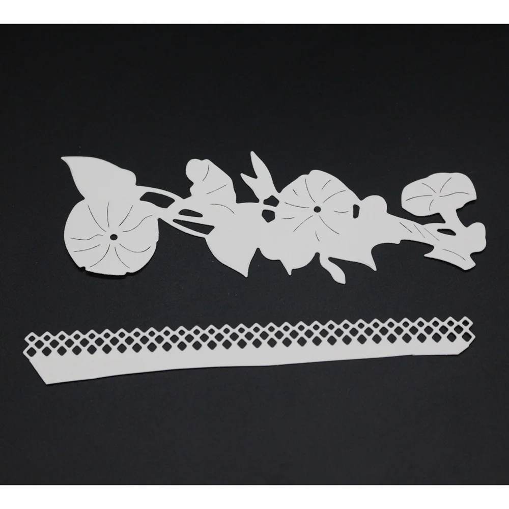  Flowers Metal Cutting Dies Scrapbooking Embossing Stencil Card Making Morning Glory Border Cut Die  - 32903819743