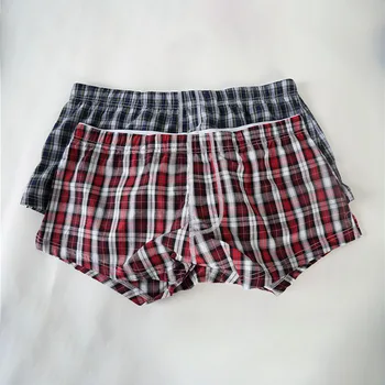 

AIIOU 2PCS/Lot Sexy Men Cotton Underwear Boxer Shorts Flowers Lattice Underpants Men Boxers Comfortable Homewear Sleepwear