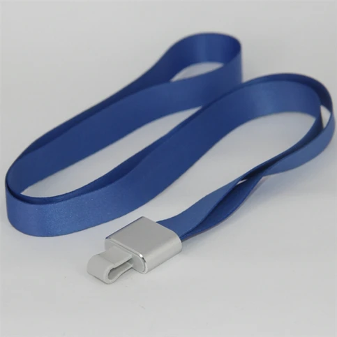 DEZHI J-Hook полиэфирные ремешки для бейджа ID держатель для карт, 15 мм шейный ремешок для рабочих карт и ID карт, логотип на заказ - Цвет: silver-blue