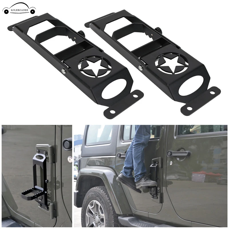 2x Door Steps Door Hinge Foot Pedal Peg Rest Solid Steel Car For 2007