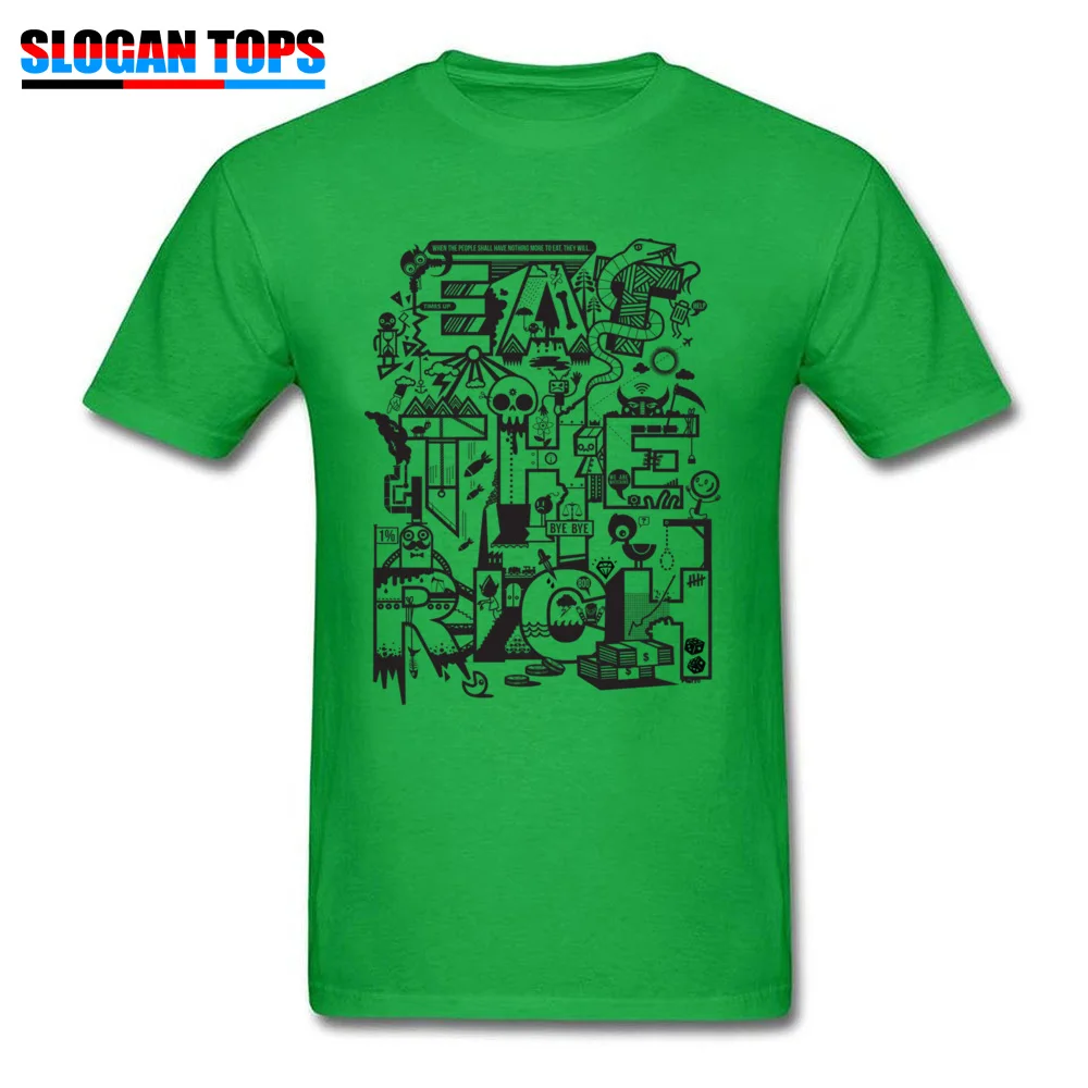 T Shirt EAT THE RICH April FOOL DAY Fashion Summer Short Sleeve Cotton Fabric O Neck Men Tshirts Summer Tee-Shirt EAT THE RICH green