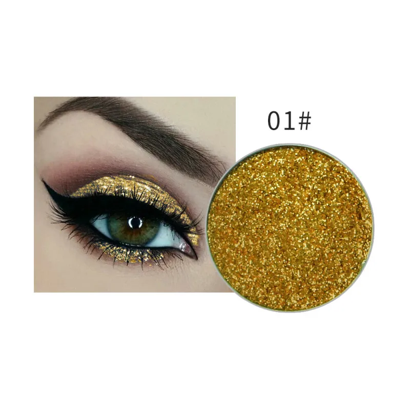 NICEFACE 1Pc Single Color Long-lasting Diamond Eyes Shadow Eye Glitter Shimmer Makeup Powder Monochrome Glitters 24colors TSLM1 - Цвет: 01