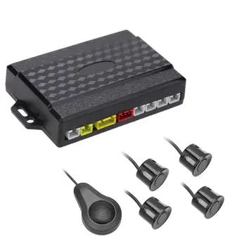 

VODOOL Car Auto Reverse Backup Radar Monitor Parking System Buzzer Alarm Kit Parking Assistance Radar Detector System 4 Sensors