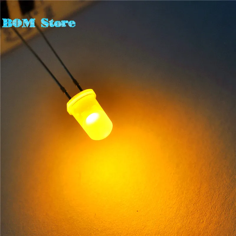 100pcs Super Bright 5mm Round UV yellow Led Emitting Diode F5 LED light for DIY lights