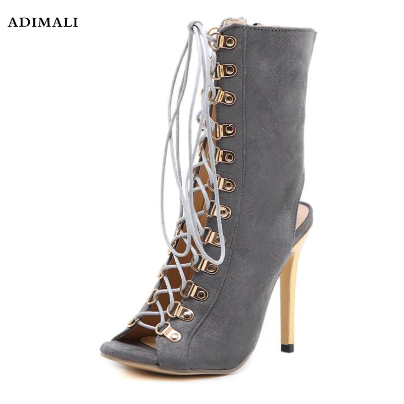 

Ladies Party Wedding Bride Women High Heel Shoes Peep Toe Platform Lady Extreme Lace-up High Heels pointed toe Pumps black