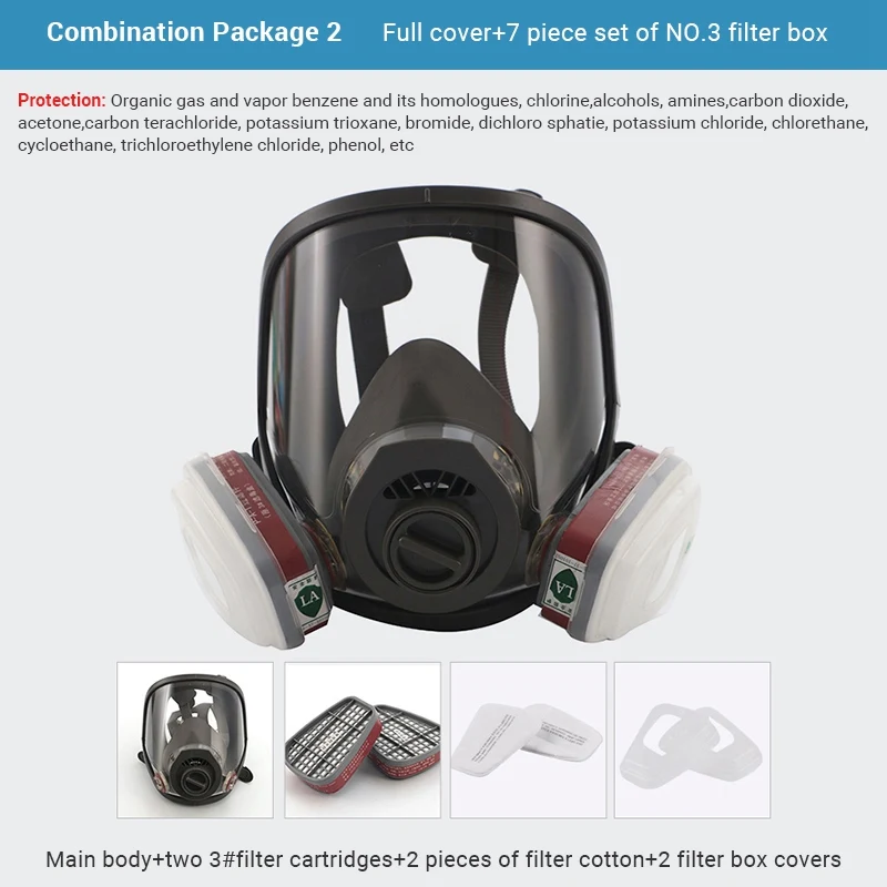 Защита от пыли, химическая Защита лица, маски, газовый фильтр, респиратор, защита безопасности, защита от токсичных газов, маска для пожаротушения, распродажа - Цвет: Mask number 3