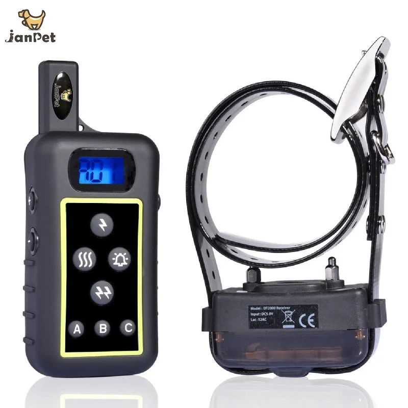 

JANPET Outdoor Hunting Big, Medium Dogs Training System Waterproof Rechargeable 2000m Remote Pet Dog Trainer Collars