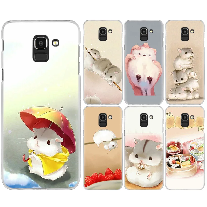 

Cute Cartoon Hamster Case Cover for Samsung Galaxy A50 A20e A70 A40 A20 A6S A8S S10 S10e S105G Plus Hard PC Plastic Fundas Capa