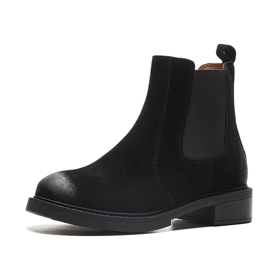 Noir En Cuir Suru D'hiver Black Bottines matte Chelsea Black Bottes Automne Femmes Véritable Ou OP80knw