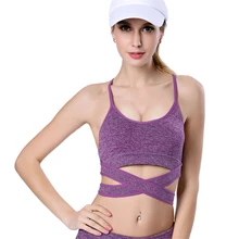 Женский сексуальный фитнес-Йога Спортивный пуш-ап бюстгальтер для бега бесшовный мягкий Профессиональный противоударный Розовый Черный Плюс Размер Топ бюстгальтер крест