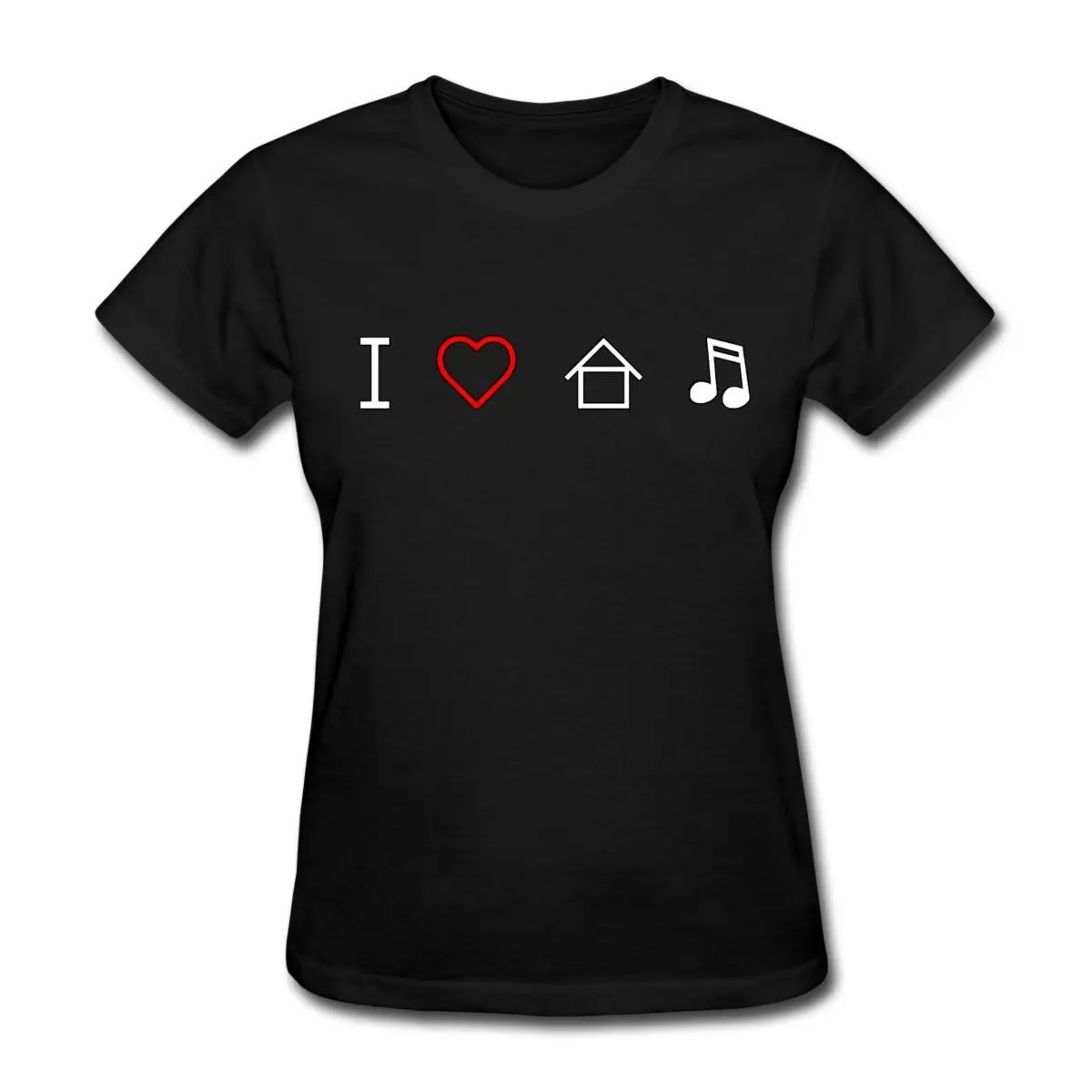 I Love House Music Women's T Shirt Harajuku Brand Women Tops Hiphop