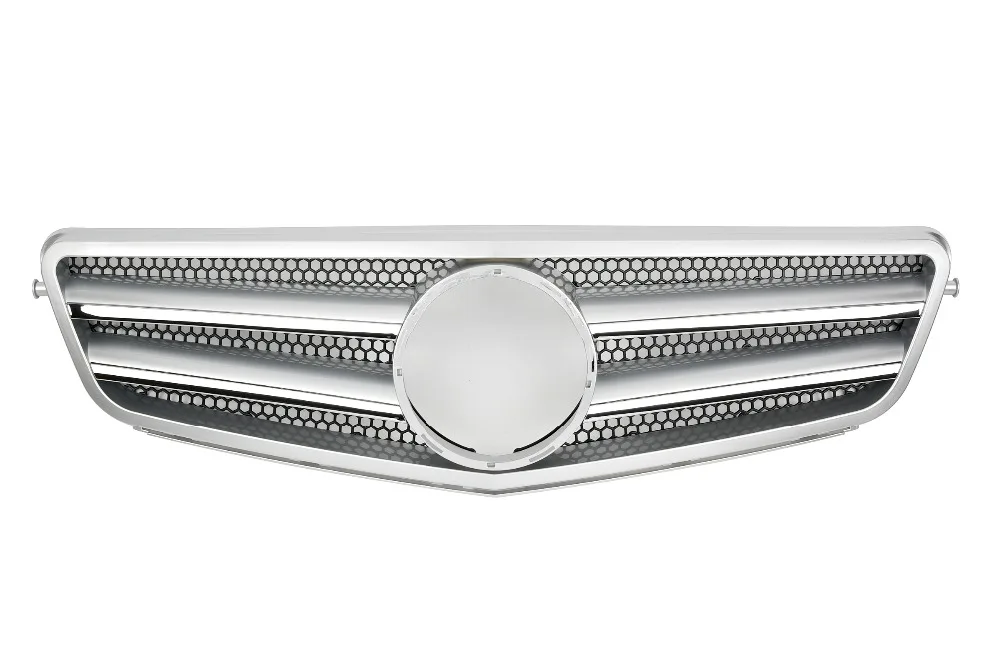 Для Mercedes-Benz c-класс W204 06 07 08 09 10 11 12 13 CL стиль с эмблемой серебро/Хром Передняя гоночная решетка